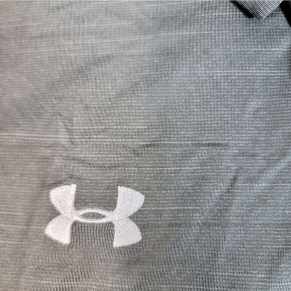 Under Armour Men's Golf Polo Shirt Size M Gray Loose Fit HeatGear Saginaw Club - Picture 4 of 12